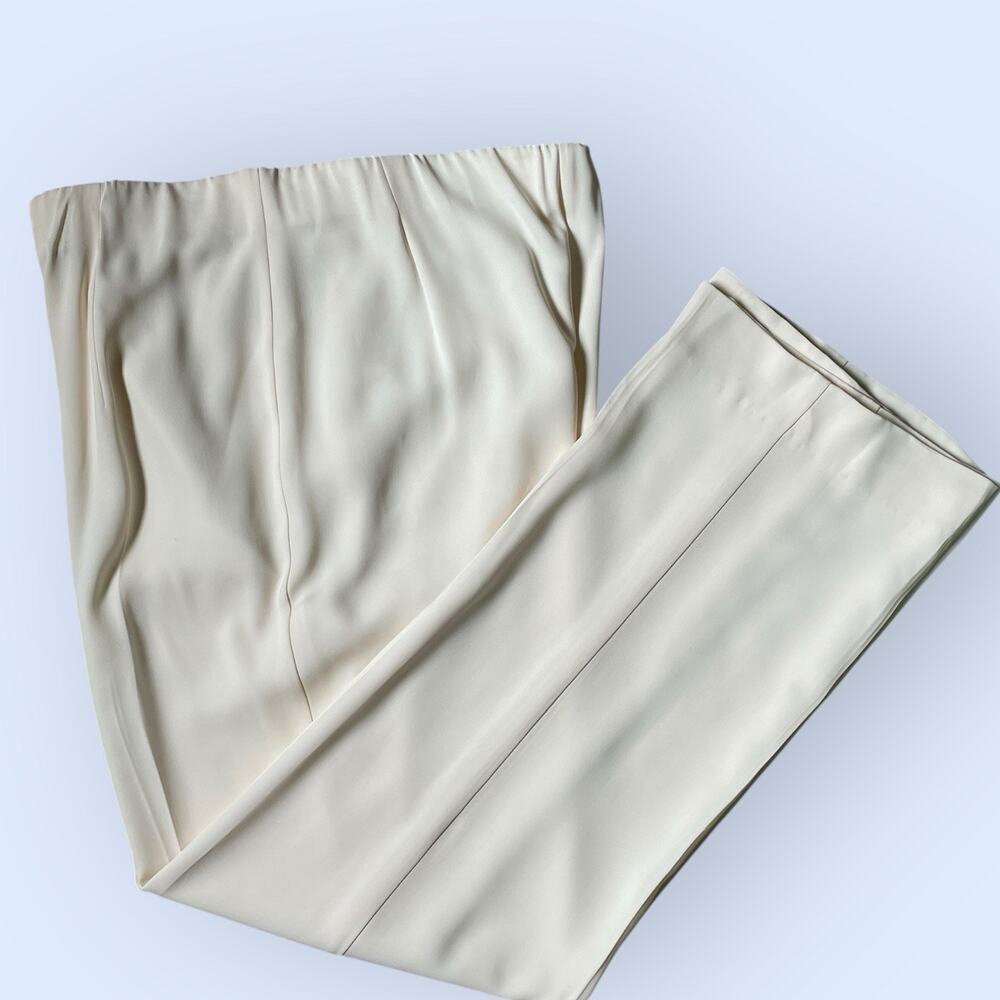 Lafayette 148 Silk Cream Ivory Dress Pants Womens 8 Silk Crepe High Waist Vtg 90 - Picture 10 of 10
